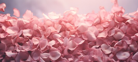 a few pieces of falling pink rose petals, ai generative