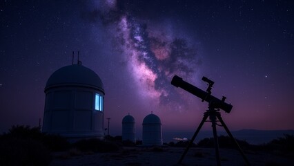 Mysterious style astronomical observatory starry sky image