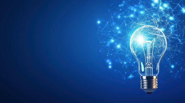 lightbulb idea creative thinking Glowing lightbulb with radiating beams of light, representing a bright idea or inspiration