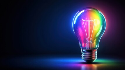 lightbulb rainbow icon Rainbow colored lightbulb icon, representing creativity and innovation