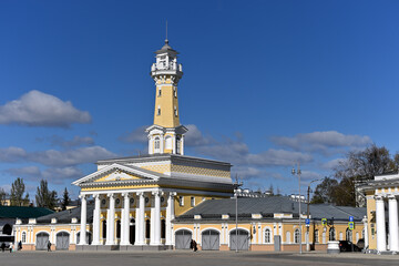 View of the fire tower in the center of Kostroma