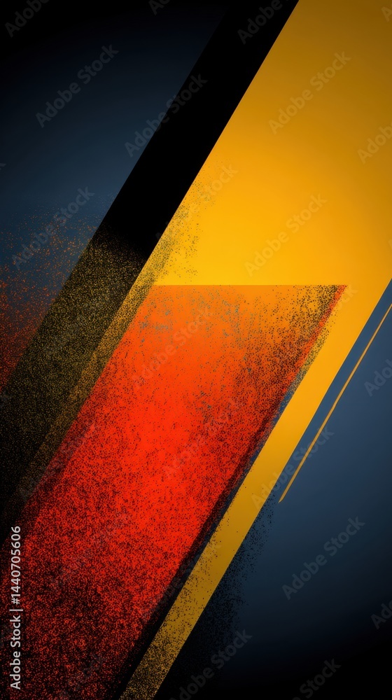 Poster abstract geometric design with vibrant colors and dynamic composition creating a modern and artistic