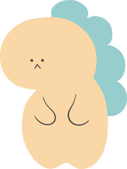 Adorable baby dino in cream and soft blue tones, ideal for kids and nursery artwork