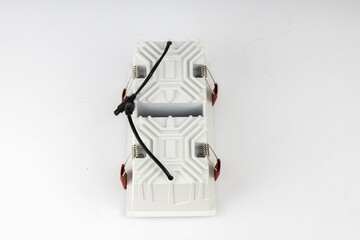  LED Recessed Downlight Fixture Isolated on White Background

