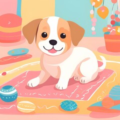 the cute of baby dog