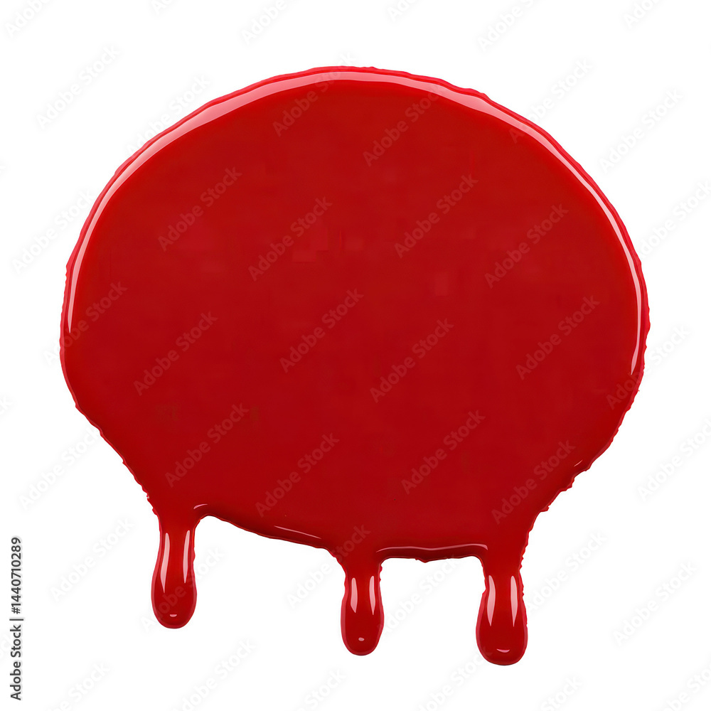 Poster red paint splatter with dripping edges creates bold and artistic effect, perfect for creative projec