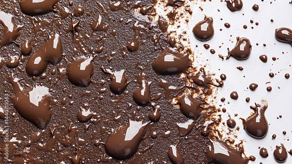 Aufkleber abstract chocolate splash background featuring droplets and glossy texture on a surface perfect for 