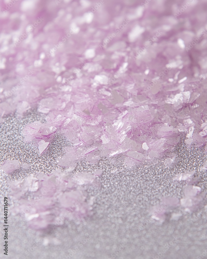 Poster delicate lavender flakes on shimmering silver surface create a captivating abstract texture with a s