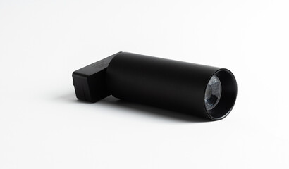 Modern  LED Track Light Fixture  Rail Isolated on White Background

