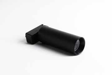 Modern  LED Track Light Fixture  Rail Isolated on White Background

