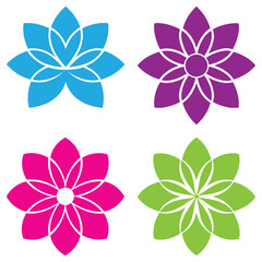 Abstract flower icon silhouette simple minimalism