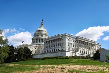 United States capitol building on a perfect day.