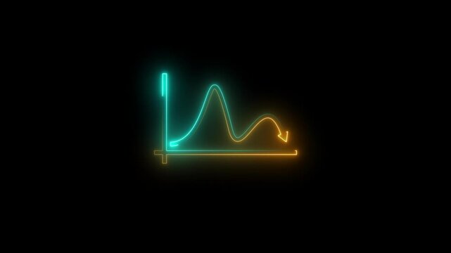 loss graph chart animation. concept of decrease