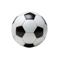 Fototapeta premium Classic black and white soccer ball with pentagon and hexagon patterns, commonly used in football games, isolated on transparency background