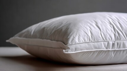 Fototapeta premium a close-up of a clean white pillow on a white isolated background, soft and cozy design