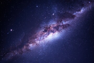 Majestic milky way galaxy shining bright in a dark night sky filled with countless stars cosmic background with nebula dust clouds and celestial bodies