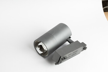 Modern  LED Track Light Fixture Isolated on White Background

