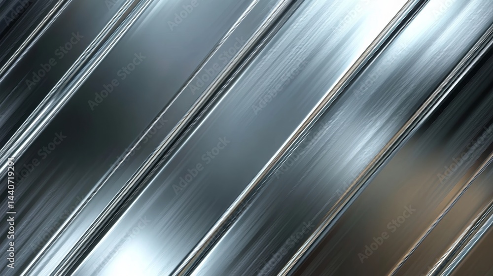 Poster abstract metallic surface with diagonal lines and reflective texture