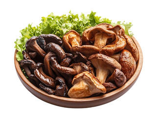 Fototapeta premium Fresh Nameko Vegetables on Wooden Table 