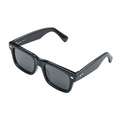 Sleek black rectangular sunglasses with modern design, featuring dark lenses and glossy finish, perfect for stylish sun protection