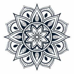 Intricate Black and White Mandala Art Design