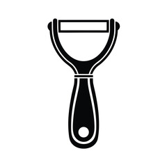 A simple black silhouette of a peeler vector Art & Illustration