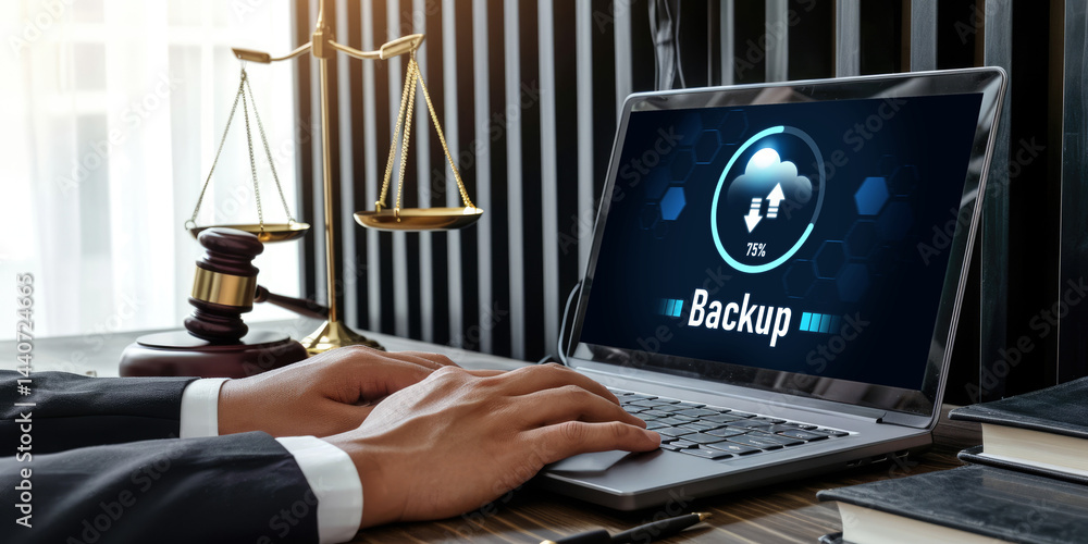 Poster backup storage data internet technology business concept. database storage cloud technology file dat