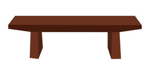 Modern wooden table with unique angular legs in a minimalist 3d style design