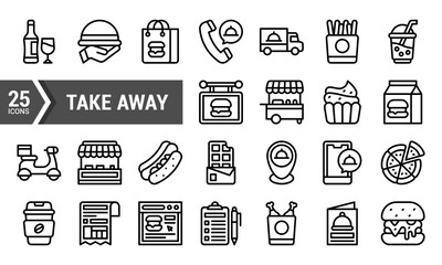 25 Take Away Icons for Your Food Delivery App or Website.