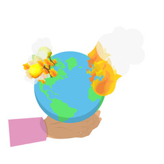 3D Isometric Flat Vector Illustration of Climate Change, Global Warming. Item 3