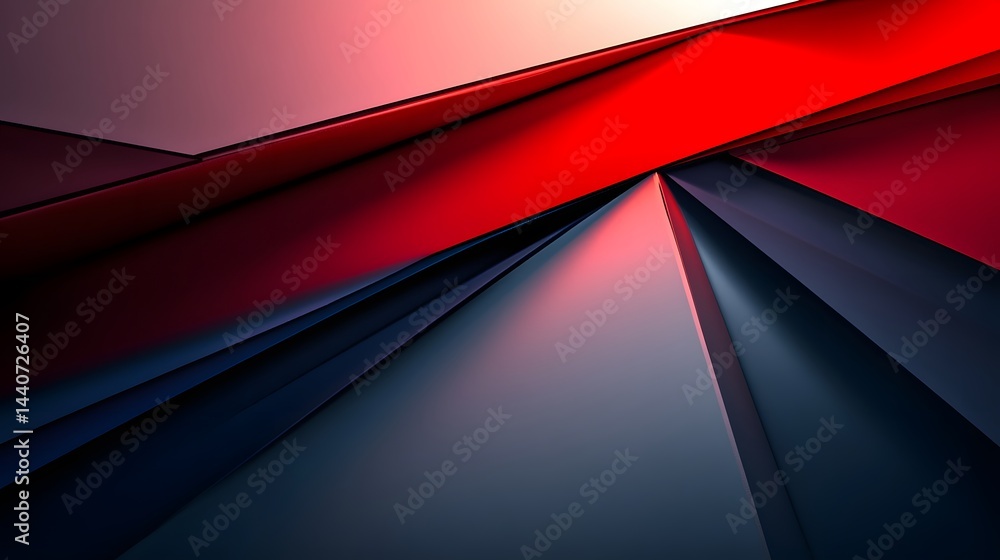 Poster abstract background with sharp geometric shapes in shades of red and blue. modern, sleek design with