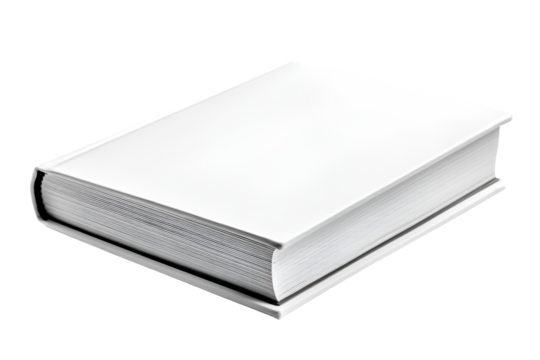 A pristine white book rests invitingly ready for stories knowledge and dreams