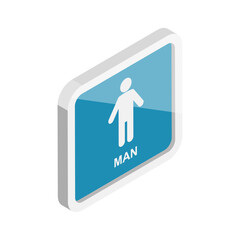 3D Isometric Flat Vector Set of Restroom Signs, Wasthroom Pictograms. Item 2