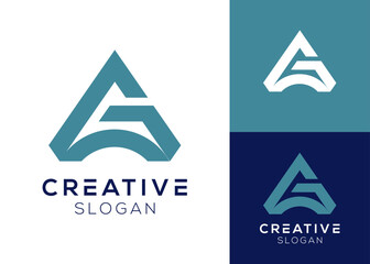 Abstract initials AG with peak or arrow upwards logo design