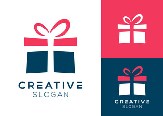 Gift box logo design for surprises and gift shops