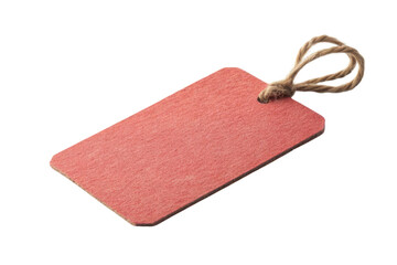 Blank red price tag with string isolated on white background PNG