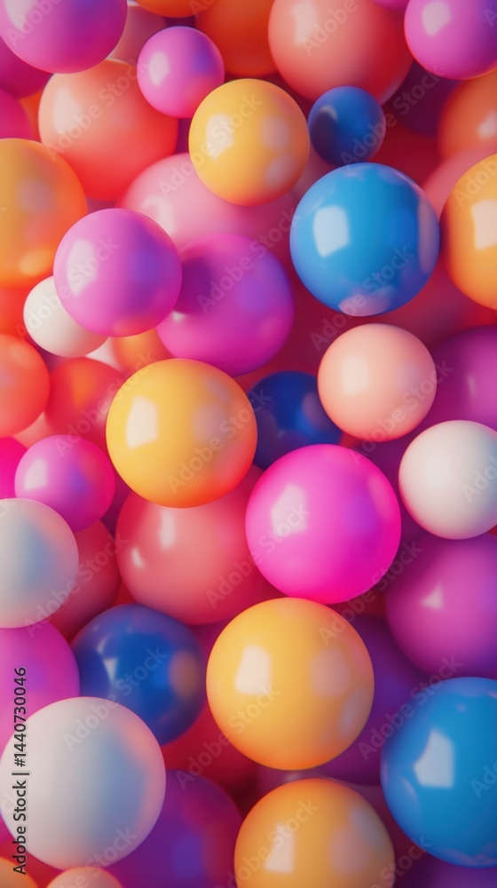 Aufkleber vibrant spheres in a colorful array creating a playful and dynamic background with a smooth texture 