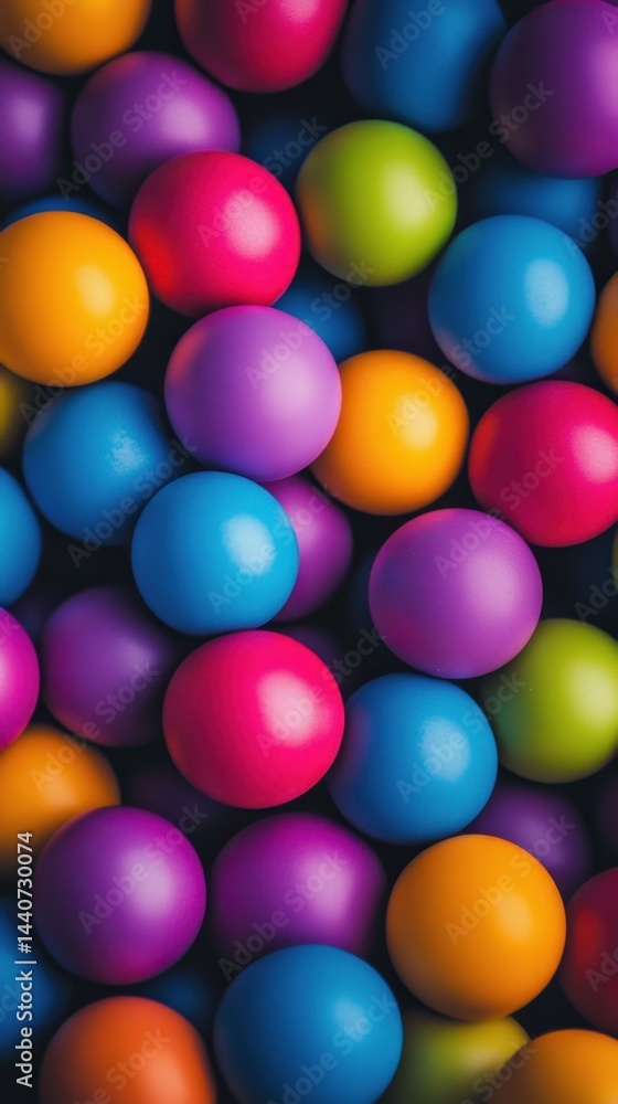 Poster vibrant array of colorful spheres creating a playful and cheerful background with a smooth texture a
