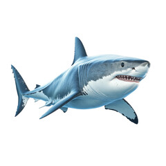 Fototapeta premium Dynamic shark swimming in ocean waters marine life illustration