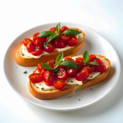 Bruschetta with tomatoes and basil