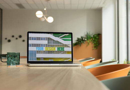 Chic Laptop Mockup on Workspace