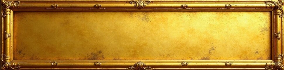 Distressed gold frame, subtly aged, golden section , metal, shape, decorative