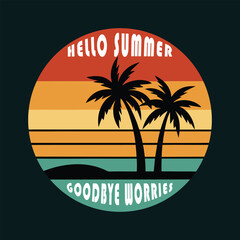 Summer Beach Retro Vintage Background Tropical Vacation Design