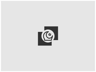 Simple, grayscale vector graphic of a stylized banner or icon.