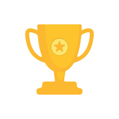 illustration of a golden trophy cup with a star emblem. Perfect for competitions, awards, achievements, contests, victory celebrations, sports tournaments, and success promotions.