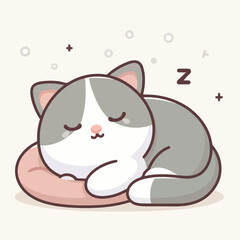 cute cat sleeping image vector