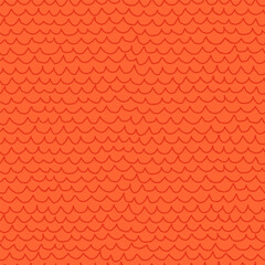 Abstract fish scale seamless pattern in orange and red colors. Vector seamless background with Irregular hand drawn zig zag lines. Perfect for wallpaper, packaging, textile, or other projects © ✦ Bizarre Factory ✦