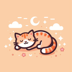 cute cat sleeping image vector