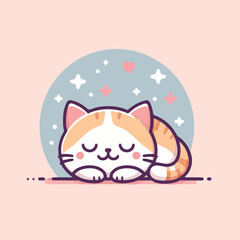 cute cat sleeping image vector