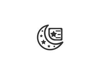 Simple, grayscale vector graphic of a stylized banner or icon.